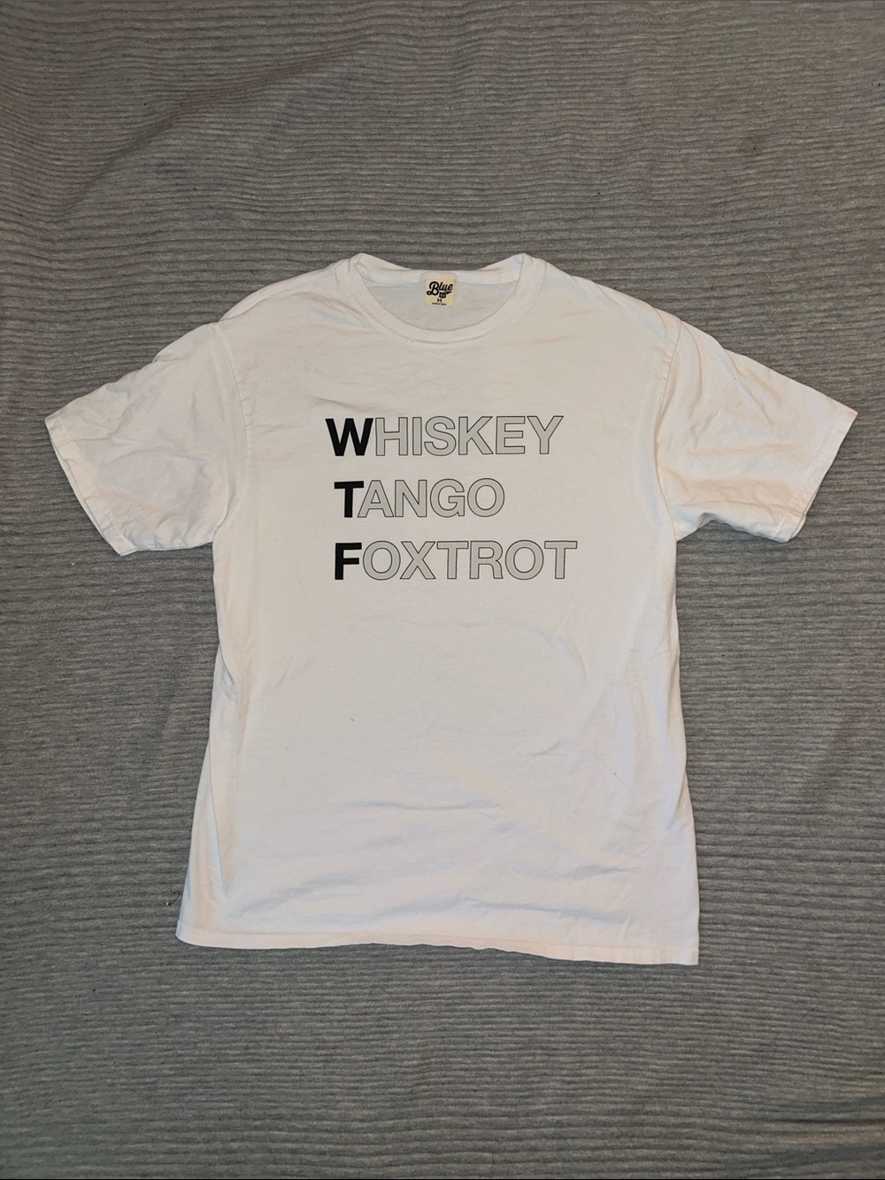 Blue 84 White 'WHISKEY TANGO FOXTROT' Graphic Tee